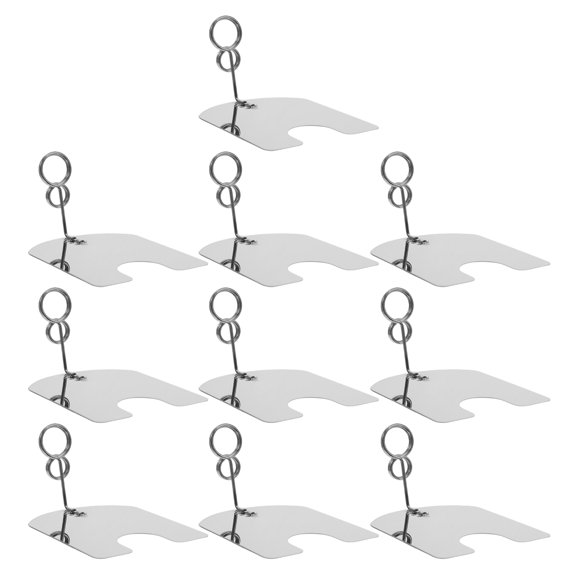 UPOUART 10Pcs Durable Metal Sign Clip Holder Silver for Tabletop Menu and Price Tag Display