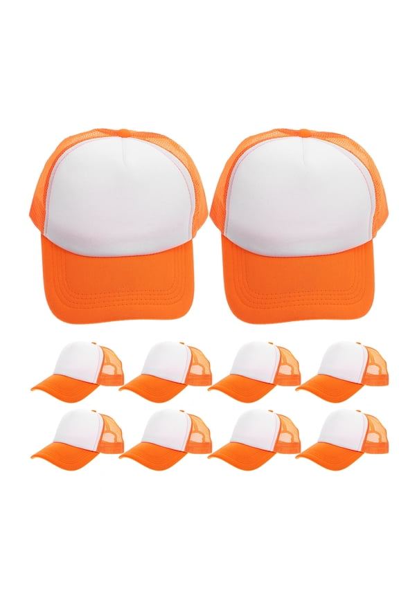 Sublimation Hats Blank Orange Mesh Design Cap for Men Easy to 10Pcs