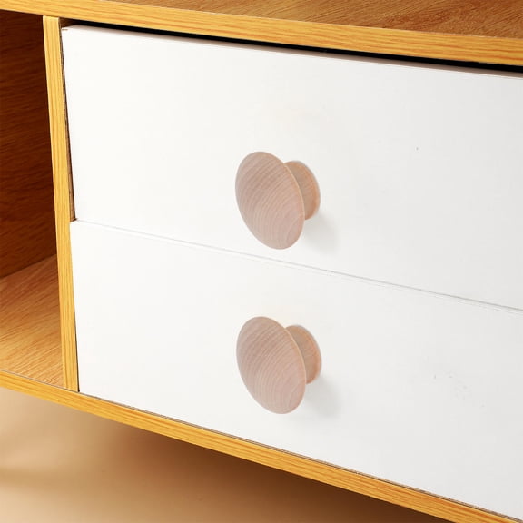 UPOUART 10Pcs Unfinished Wood Knobs Vintage Round Pull Handles for Cabinet Drawers Khaki