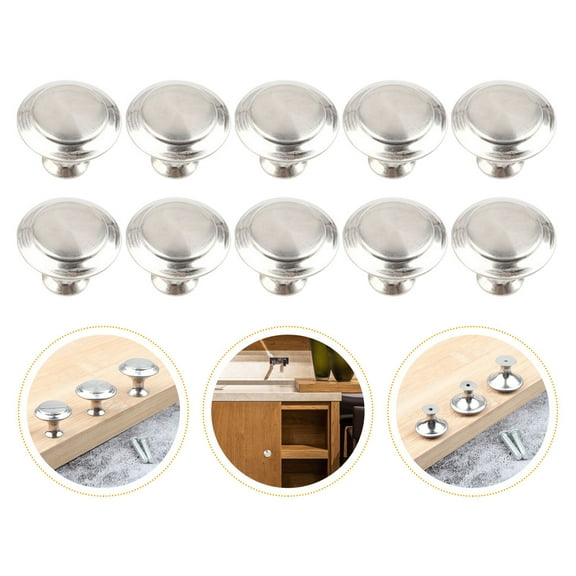 UPOUART 10Pcs Flat Brushed Stainless Steel Cupboard Closet Puller Handles Silver for Home