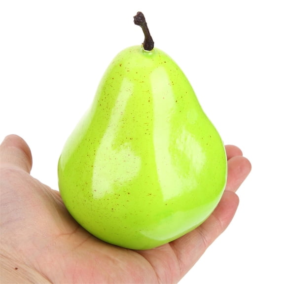 UPOUART Set of 10 Green Artificial Pears Fake Fruit for Party Decor, Floral Arrangements, and Home Decoration