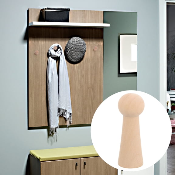 UPOUART Minimalist Modern Coffee Wood Hooks for Hanging Clothes Hats