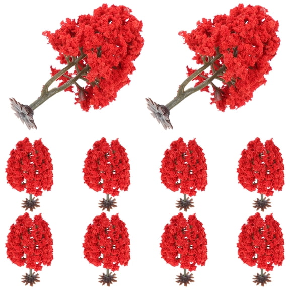 UPOUART 10Pcs Iron Wire And Sponge Leaves Mini Trees For Landscape Enhancement And Sand Table Decoration 3.5x2x2in