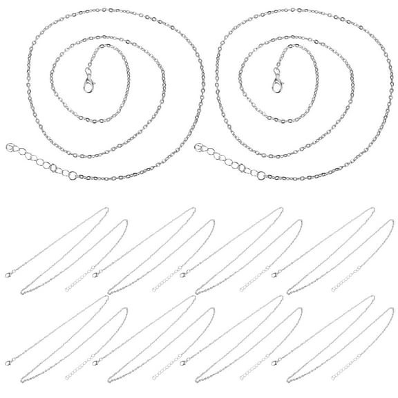 UPOUART 10Pcs Necklace Chain Silver Metal String for DIY Jewelry Making and Pendant Accessories