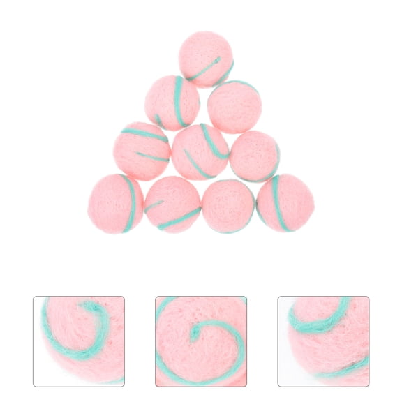 UPOUART 10Pcs Round Felt Balls Pink Wool Decorations for Home Decor Projects