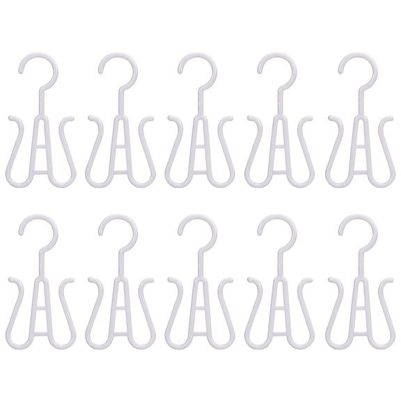UPOUART 10Pcs Shoe Hanging Organizer White Plastic Double Hook Shoe Holder for Home Storage