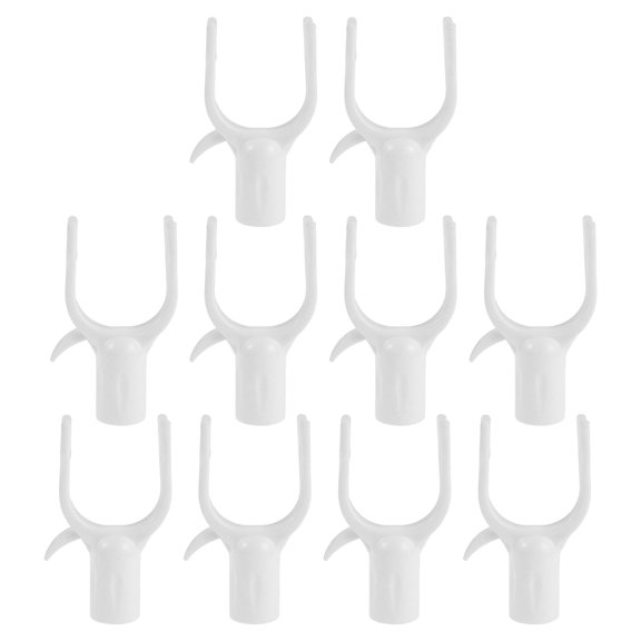 UPOUART 10Pcs Space Saving Plastic Clothesline Utility Hook Attachment for Clothes Pole Extension