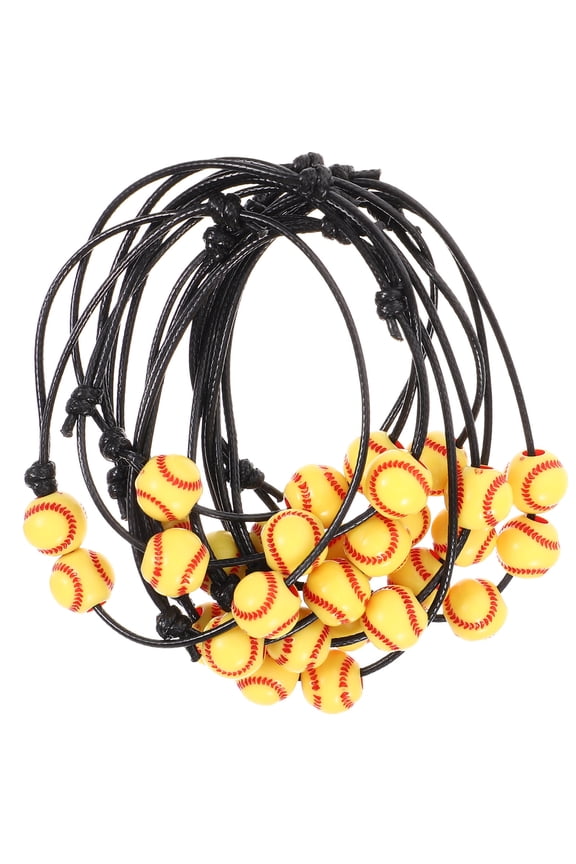 10Pcs Sports Ball Charm Bracelets Softball Beads Bracelets Multi Acrylic Bracelet for Teens
