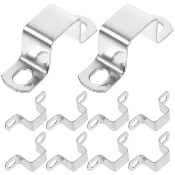 UPOUART 10Pcs Stainless Steel Square Tube Buckle Saddle Pipe Clamps U Shape Bracket