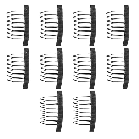 UPOUART 10Pcs Steel Tooth Wig Clips Black for Lace Fixing and Durable Wig Net Attachment