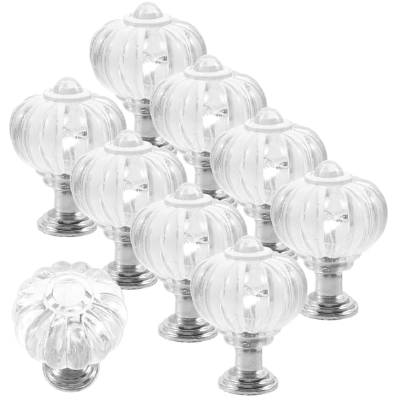 UPOUART Plated Silver Acrylic Cabinet Pulls Elegant Transparent Dresser Knobs Easy Install 10Pcs
