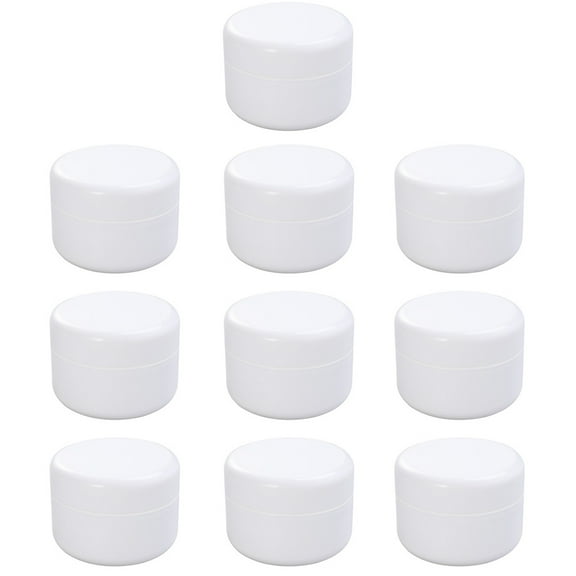 UPOUART Set of 10 Round Vanity Jars White PP Empty Makeup Containers for Friends and Personal Use