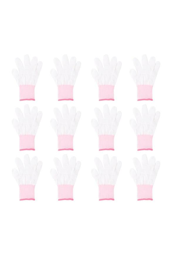 12Pairs Protective Anti Static Gloves for Electronics Assembly with Fingertip Coating and Wrist Coverage