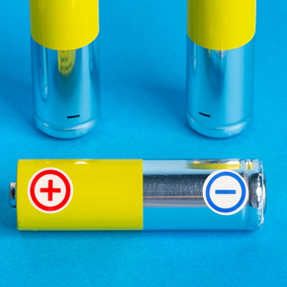 UPOUART 120Pcs Battery Polarity Safety Stickers PVC Labels for Electronics, Clear Positive Negative Marking