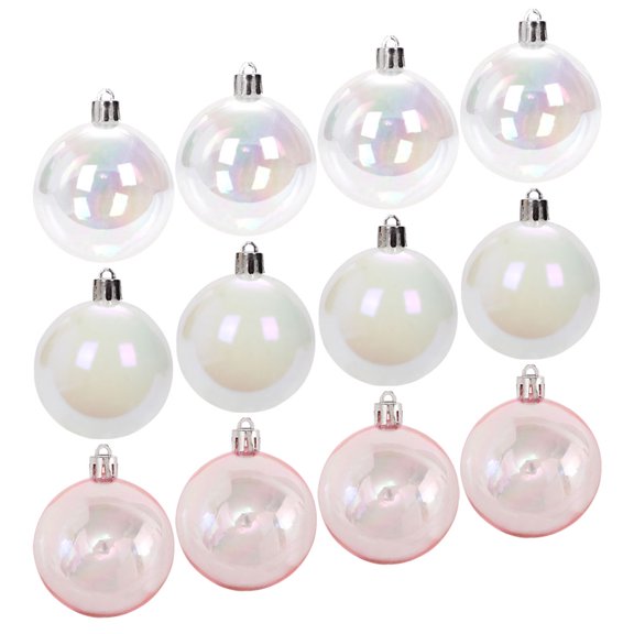 UPOUART 12-Pack Assorted Color Round Christmas Tree Ornaments Holiday Decoration Set for Festive Home Decor