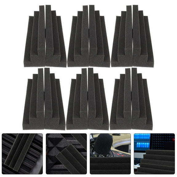 UPOUART 12Pcs Black Antiflaming Bass Panels for Professional Soundproofing and Acoustic Clarity