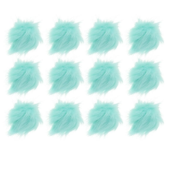 UPOUART 12Pcs Green Artificial Fur Pompom Balls with Button for Scarf Shoes Bag Charms