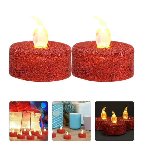UPOUART 12Pcs Battery Operated Red LED Tealight Candle Lights Elegant Home Decoration