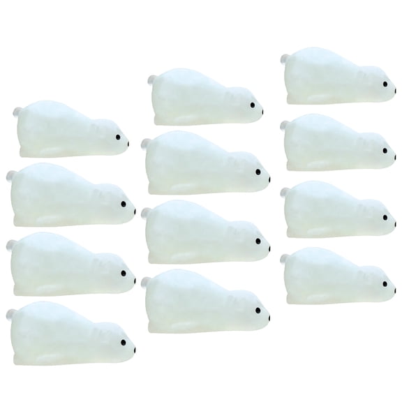 UPOUART 12Pcs Mini Bear Figurine Bulk Glowing Figurine Decoration for Doll House and Miniature Garden