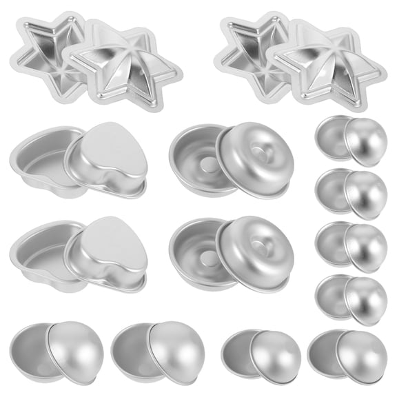 UPOUART 12Pcs Multifunctional Aluminum Hemisphere Cake Mold for Baking and Soap Making in Silver