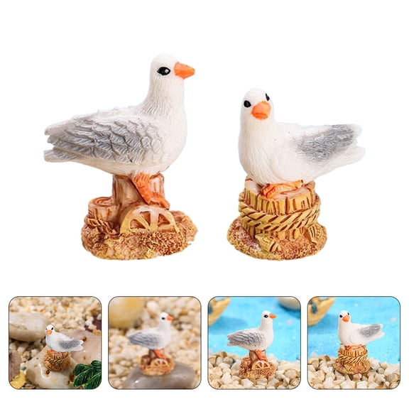 UPOUART 12Pcs Nautical Style Seagull Sculpture Resin Garden Decoration for Serene Ocean Inspired Decor