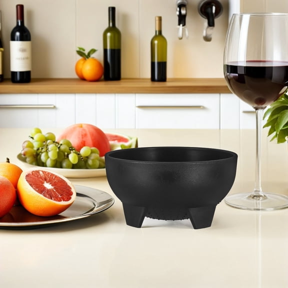 UPOUART Set of 12 Reusable Black Plastic Mexican Salsa Bowls with Footed Design and Non- Base for Home and Party Snacks