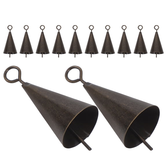 UPOUART Set of 12 Rustic Golden Iron Bells for Relaxing Sounds, Home Decor, Craft Projects, and Hanging Decorations