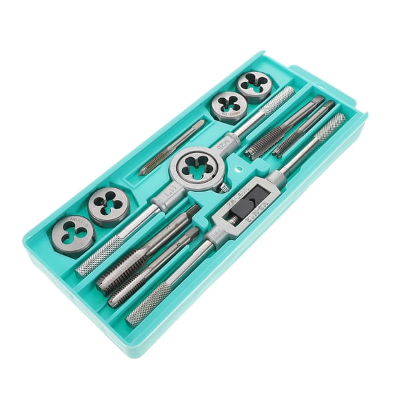 UPOUART 12Pcs Thread Tapping Tool Kit Metal Tap and Die Set with Ratchet Handle