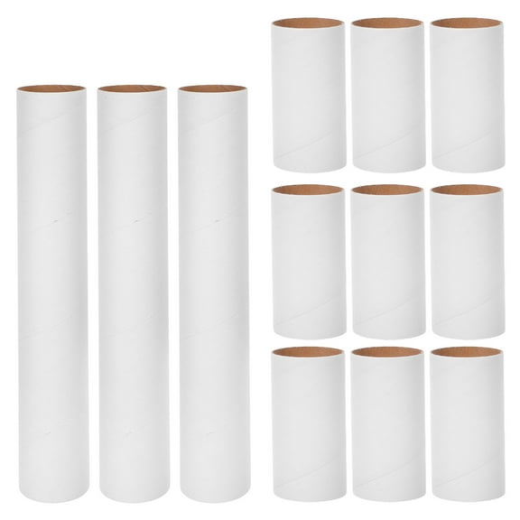 UPOUART 12Pcs White Craft Paper Tubes for DIY Projects Creative Blank Cardboard Rolls for Painting and Drawing