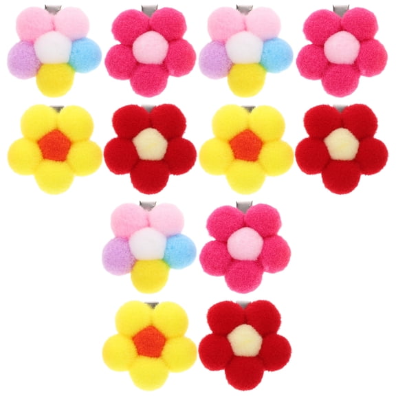 UPOUART 12Pcs Pom Pom Hair Clips with Strong Grip for Elegant Hair Decoration