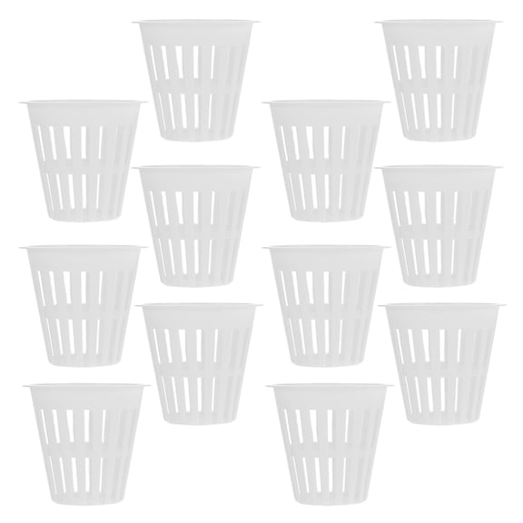 UPOUART 12Pcs White Plastic Net Pots Hydroponic Planting Baskets for Clean Garden Containers