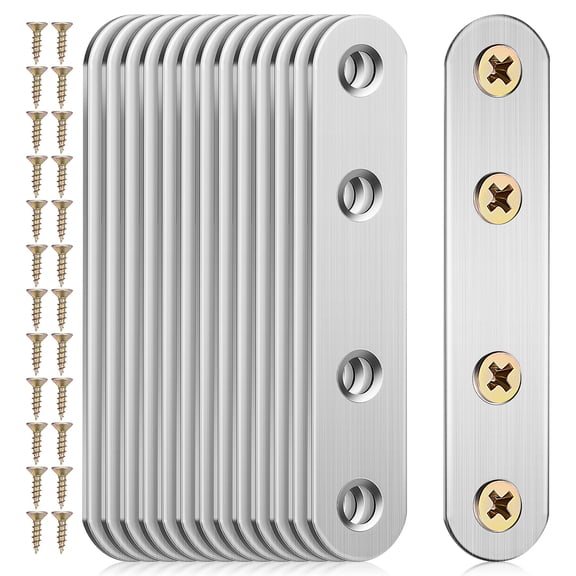UPOUART 14-Piece Stainless Steel Flat Straight Brackets for Home Improvement and Projects