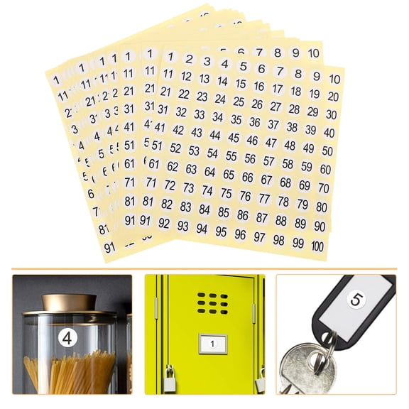 UPOUART 15 Sheets Sticky Round Number Labels for Crafting and DIY Projects
