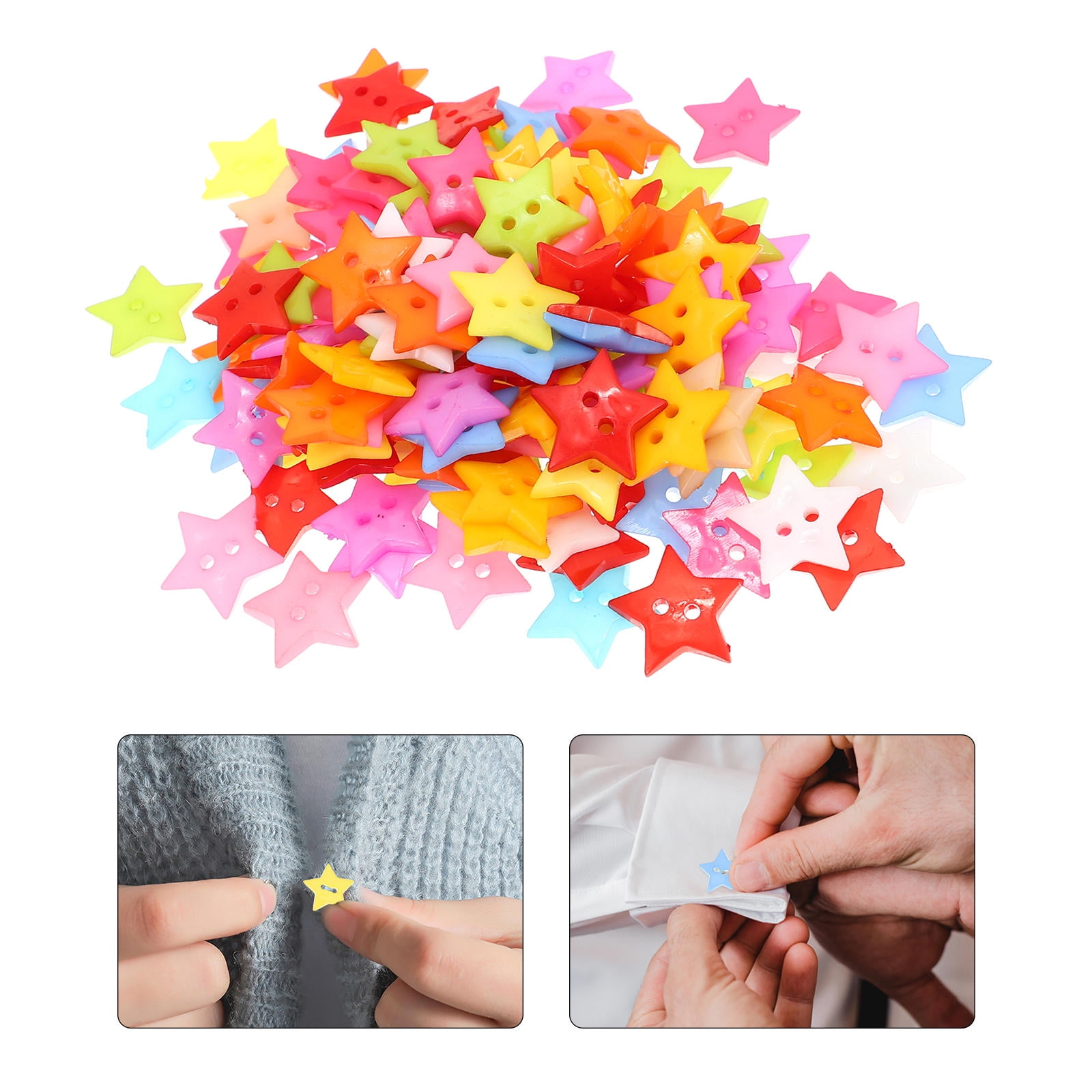 UPOUART DIY Projects Five-Pointed Star Buttons Assorted Color 150Pcs ...