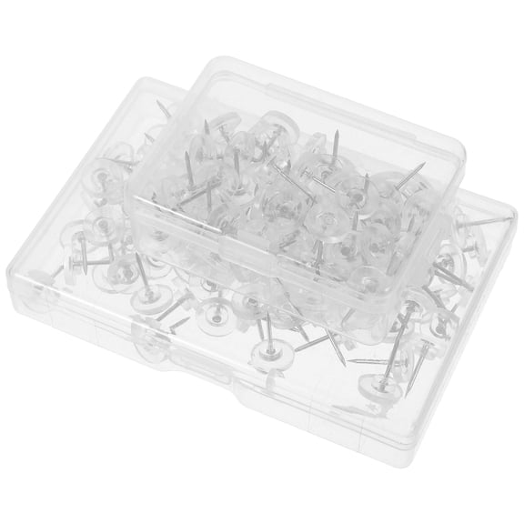 UPOUART 150Pcs Decorative Clear Pushpins for Wall Art and Canvas with Flat Head and Reusable Design