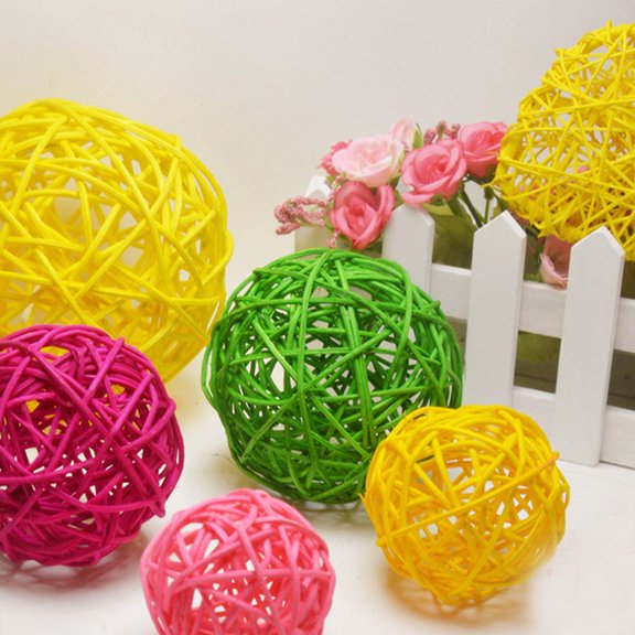 UPOUART 15Pcs Hanging Vine Ball Decorations Assorted Color for Wall Door Window Decor