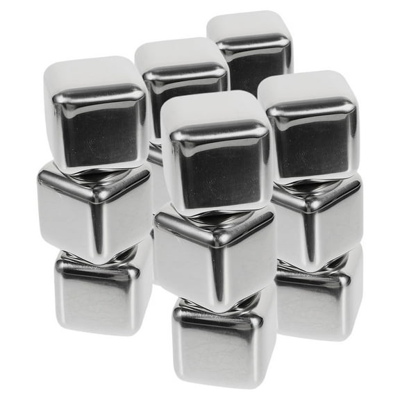UPOUART Stainless Steel Reusable Chilling Rocks for Drinks, Non- , 15 Pcs, 1.1x1.1x1.1 inch