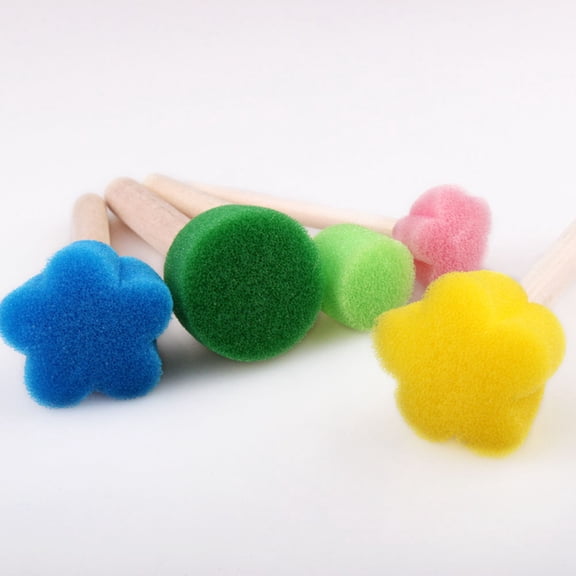 UPOUART 15Pcs Sponge Painting Tool Mini Flower Shape For Kids Diy Crafts