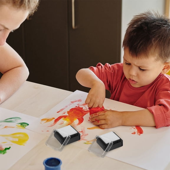 UPOUART 16Pcs Blank Diy Ink Pad Plastic Refillable Portable For Beginners And Crafters