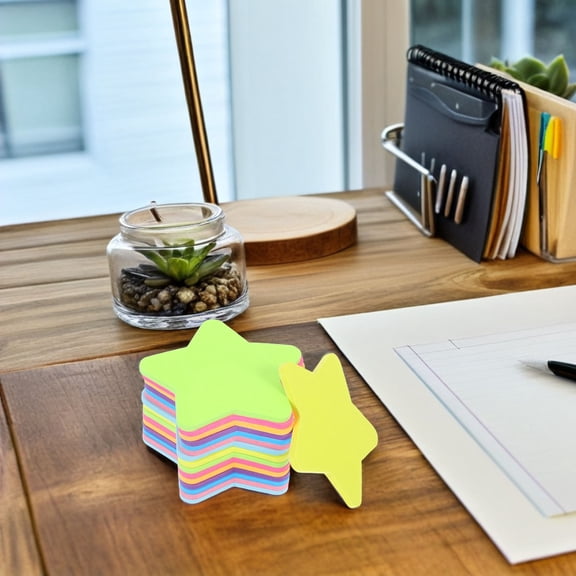 UPOUART Assorted Color Star Notepads Strong Adhesion Smooth Writing for Students
