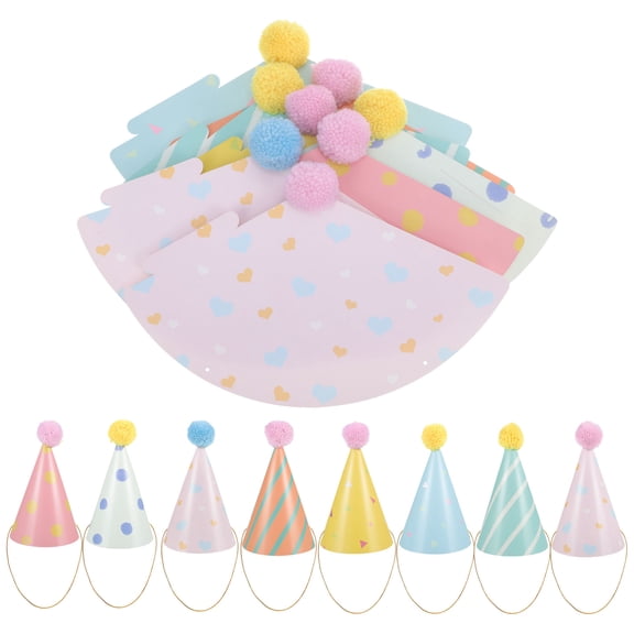 UPOUART 16pcs Birthday Accessories Paper Fun and Festive Cone Shape for Kids