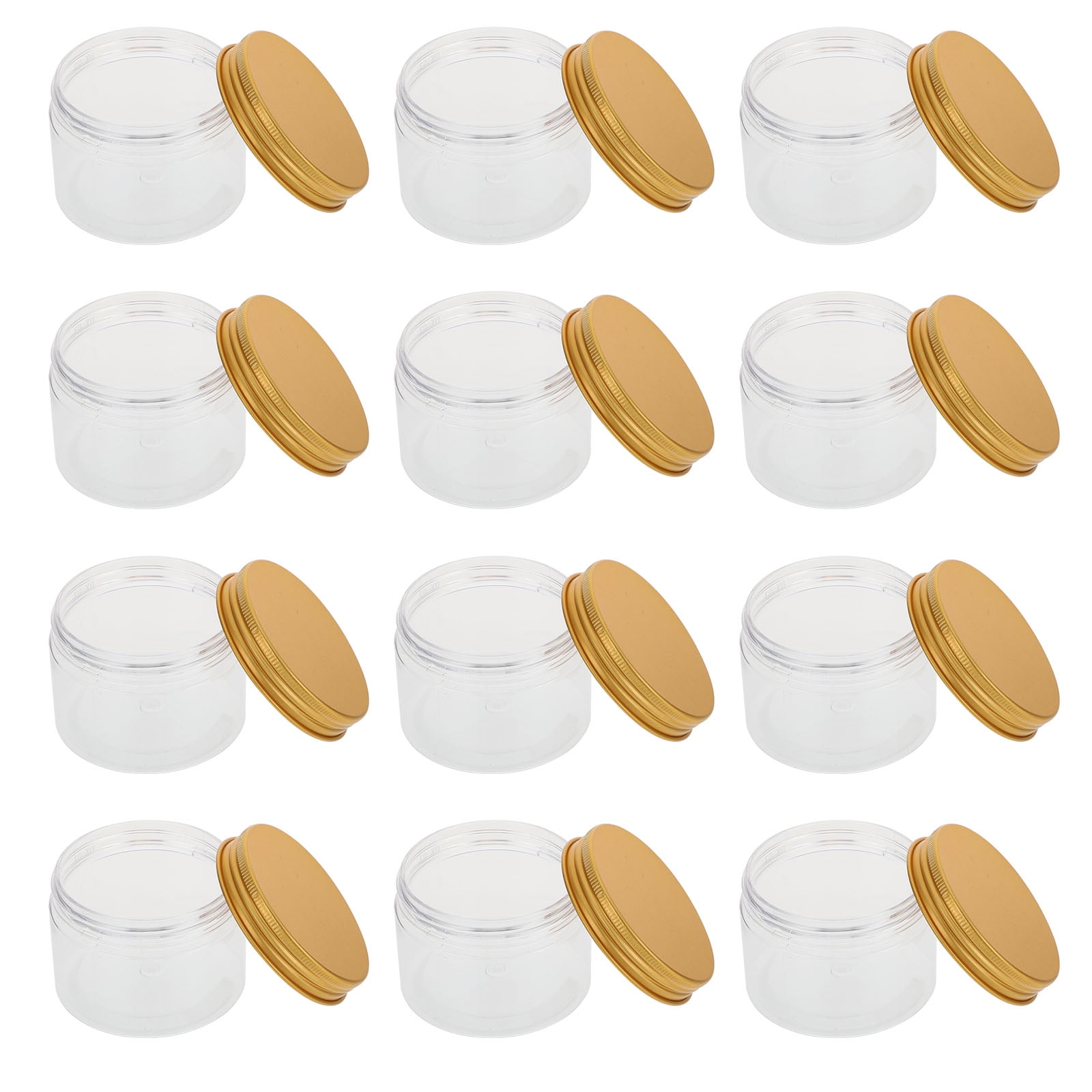UPOUART 16pcs Skincare Containers Golden Plastic Refillable Cosmetic Protection for Travel Supply