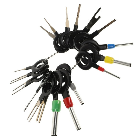 UPOUART 18Pcs Terminal Removal Tool Kit for Electrical Pin Extraction Assorted Color 2.8X0.9X0.4In Stainless Steel