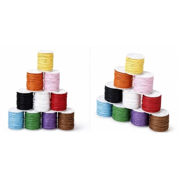 UPOUART 1mm Waxed Nylon Cord for Jewelry Making, Assorted Colors, Waxed Polyester Craft String for Beading and Projects