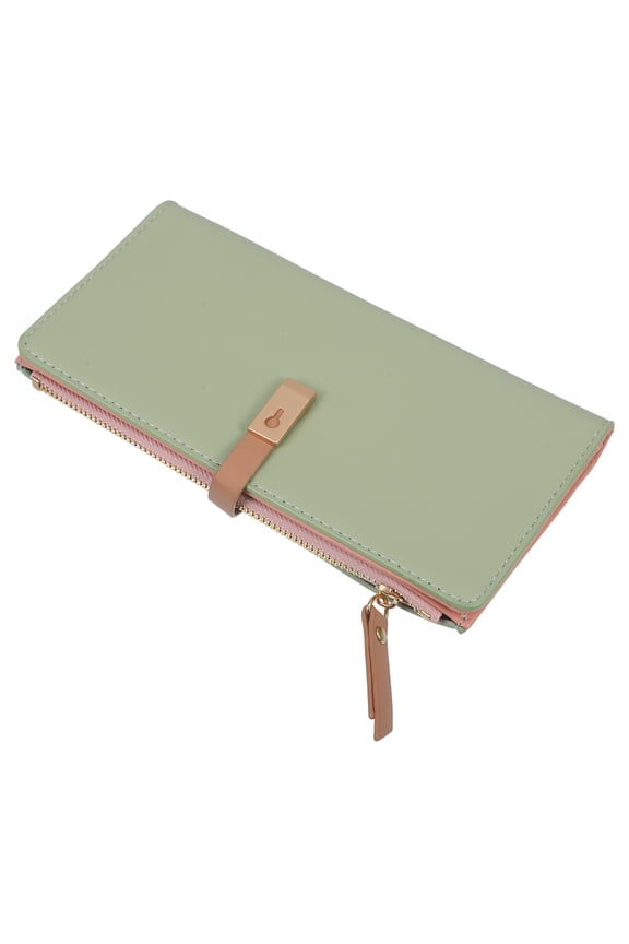 Women's Clutch Purse Light Green PU Small Handbag Evening Bag 1 Pack