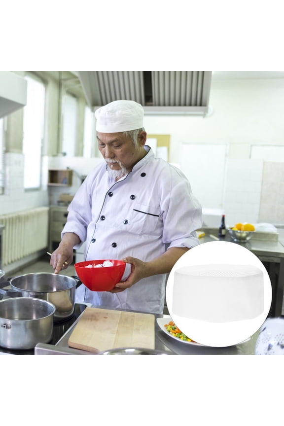 1Pack Decorative Chef Hat Classic Shape Cotton for Home Cooks in Kitchen Serving