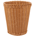 thumbnail image 1 of UPOUART Desktop Trash Can Brown Woven Rubbish Bin Plastic Rattan-Like Material Waste Basket for Living Room Study Room (1 Piece), 1 of 8