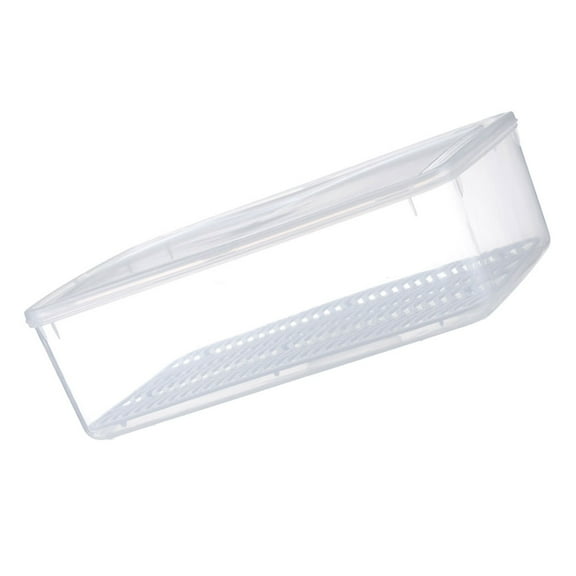 UPOUART 1Pack Drain Storage Box Plastic White for Food Preservation