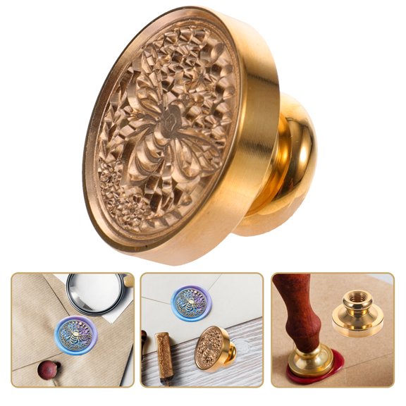 UPOUART 1Pack Golden 3D Relief Copper Wax Seal Stamps for Women