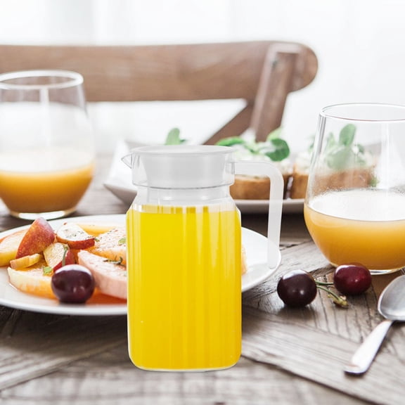 UPOUART 1Pack Juice Jug With Striped Design For Beverage Container Transparent PC Material